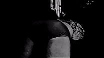 Tattoo guy in panties bends over