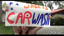 Bushy slit receives cumshots