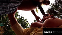 Redhead BBW Milf fucks her hot young Personal Trianer outside of her Miami Home