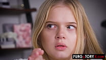 Busty stepmom catches her hot blonde stepdaughter masturbating
