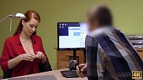 LOAN4K. Redhead with huge hooters has sex for cash with loan agent