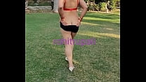 walking and showing her curves