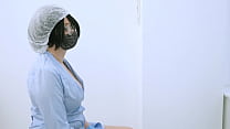 The doctor makes prostate massage to a to a paciot. Playing him dick