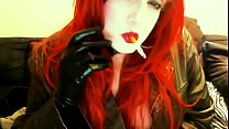 goth redhead smoking
