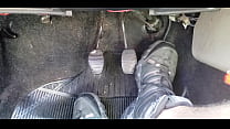 driving with adidas boots on