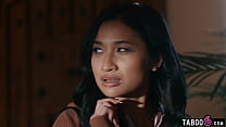 Petite Asian employee offered housing by her big black cock boss