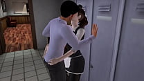 The waitress has sex in the bar with customers