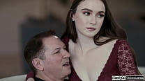 When stepdaughter Hazel Moores stepdad asks if she wants him to teach her she agrees.The busty teen gets her hairy pussy masturbated and licked