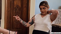 Shemale Zariah Aura gets her big tranny cock deepthroats by her colleague Lilly Bell.The tgirl licks her hairy pussy when latina Vanessa Vega walks in