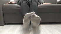Nice girl show white socks