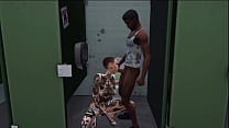 Shaved emo sucking black cock