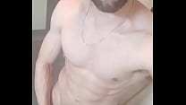 Guy teasing before shower