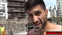 Broke gay4pay Latin men paid for gay sex on camera