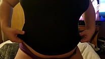 Pulling her boobs out