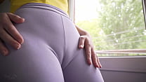 Latina In Yoga Shorts Teases Her Big Camel Toe