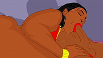 Cartoon Cherokee D Ass gives an amazing big ass hentai blowjob.