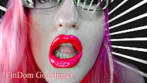 Eyeglasses and red lips mesmerize
