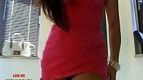 Hot Babe Teasing In Red Dress On Cam