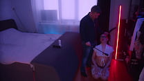 Prurient man piss on tits his lady's and ass to mouth fuck her.