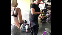 Ebony babe doing work out