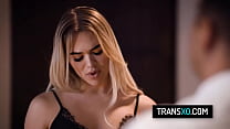 Blonde TS Emma Rose barebacks her kinky stepdaddy