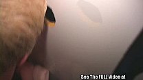 Skinny blonde twink Aaron sucking off strangers at the glory hole