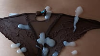 The maid's stepson jerks off my ass and fills me with cum, great cumshot from his big cock
