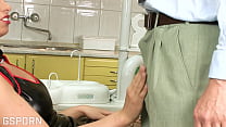 Deep anal sex in the doctor studio fucking ass of sexy big tits milf
