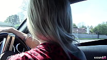 Sexy blonde Cougar Wife Pick Up Big Dick Boy on the way home and talk him to Cheating Fuck when husband is away
