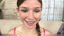 Busty model first handjob