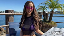Tiny Asian hottie goes balls deep on this big cock