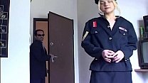 Blonde In Uniform Fucking In Black Stockings
