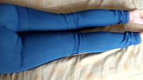 Stepson caresses my big ass, turns me on, and I masturbate in front of him