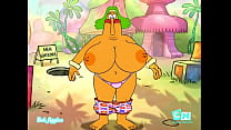 Chowder ( endivia muestra sus enormes atributos y juega con su cosita