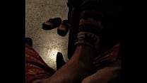Footjob nice wife