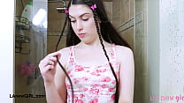 Sexy tall model enjoys a sensual bath