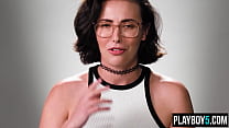 Sexy brunette Casey Calvert talks about masturbation and does it