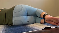 Nonton Tied Up Girl Cant Hold It Anymore And Pees In Blue Jeans thumbnail