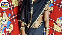 Part (1) Bhabhi looks very beautiful in black saree Super mast chudai pussy hindi audio sound effect