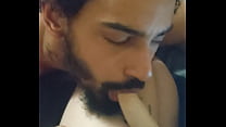 Sucking her strap on and getting my ass fucked continued