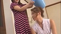 Asian teen slaps around her m. - foot domination
