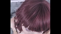 Goth red hair Vanerose sucks your cock and makes you come on her body