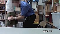 Stunning red head gets fucked for stoling merchandise