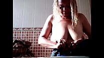 Fat Ebony granny fucking huge tits spy