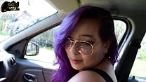 Paying my Uber with my tits and pussy