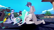 CATGIRLS AND FOXGIRLS FUCKED IN HARD REVERSE FURRY GANGBANG