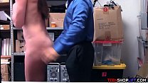 Skinny MILF caught by a mall cop when she stole something
