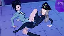 Yaomomo and Camie adorable lesbian teen scissoring - Boku No Hero Academia