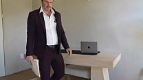 Office Boss Solo Tommy Wood Jerking his Cock Huge Cumshot