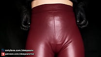 asmr leather scratching with beatiful booty